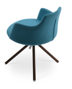 Soho Concept Dervish Stick Swivel Armchair - Luxurious Camira Blazer Wool, Durable Steel Base, 10-year Guarantee Walnut,Turquoise Steel Tube Soho-concept-dining-chair-02518