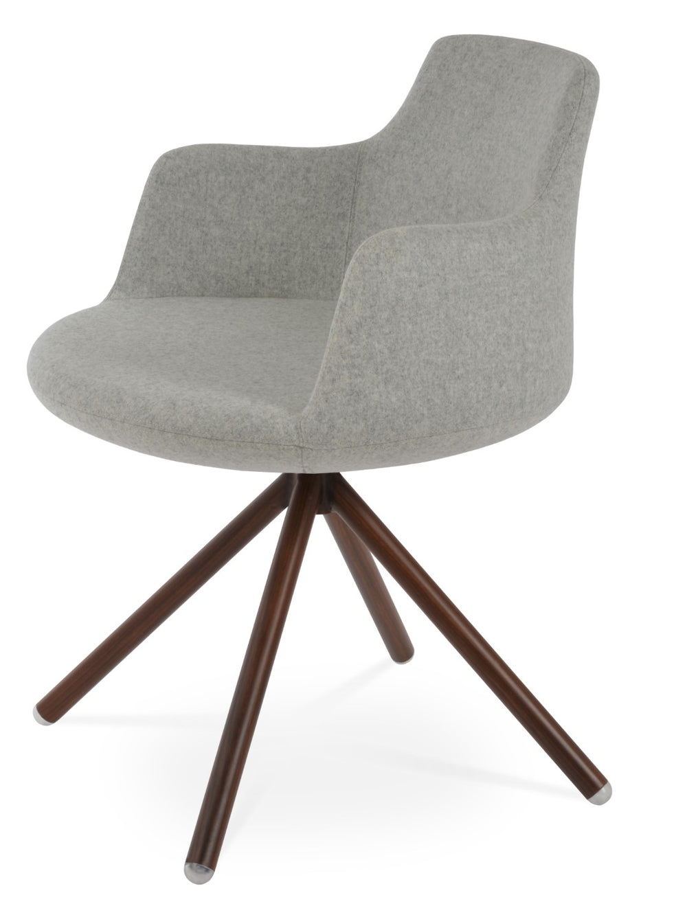 Soho Concept Dervish Stick Swivel Armchair - Luxurious Camira Blazer Wool, Durable Steel Base, 10-year Guarantee Walnut,Silver Steel Tube Soho-concept-dining-chair-02519