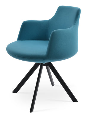 Soho Concept Dervish Sword Dining Armchair - Stylish Wool Upholstered Chair With 10-year Guarantee & Swivel Base Black,Turquoise  Soho-concept-dining-chair-02534
