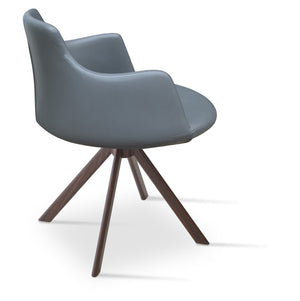 Soho Concept Dervish Sword Dining Armchair - Luxurious Camira Fabrics, Swivel Base, 10-year Guarantee, Turquoise & Black   Soho-concept-dining-chair-02522