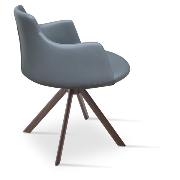 Soho Concept Dervish Sword Dining Armchair - Luxurious Camira Fabrics, Swivel Base, 10-year Guarantee, Turquoise & Black   Soho-concept-dining-chair-02522