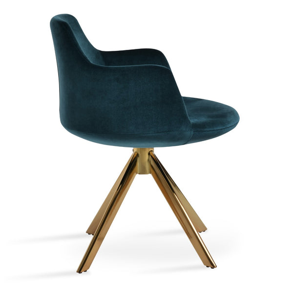 Soho Concept Dervish Sword Dining Armchair – Luxurious Velvet & Nubuck Fabrics, 10-year Guarantee, Elegant Design Gold,Green  Soho-concept-dining-chair-02526