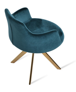 Soho Concept Dervish Sword Dining Armchair – Luxurious Velvet & Nubuck Fabrics, 10-year Guarantee, Elegant Design Gold,Green  Soho-concept-dining-chair-02526