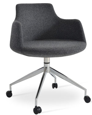 Soho Concept Dervish Spider Swivel Armchair - Stylish Dining Chair In Dark Grey With 10-year Fabric Guarantee! Dark Grey  Soho-concept-dining-chair-02446