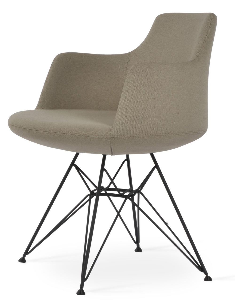 Soho Concept Dervish Tower Armchair - Premium Camira Era Fabrics, 10-year Guarantee, Stylish Chrome & Velvet Options Black,Beige  Soho-concept-dining-chair-02539