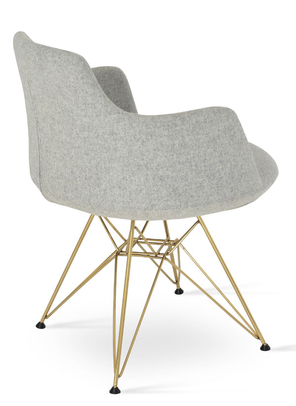 Soho Concept Dervish Tower Armchair - Stylish Wool Fabric Chair With Chrome Base, 10-year Guarantee, Comfortable Design Gold,Silver  Soho-concept-dining-chair-02544