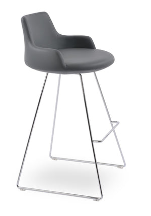 Soho Concept Dervish Wire Barstools & Counterstools - Stylish Ergonomic Design, Durable Leatherette, 2-year Warranty Grey  Soho-concept-dining-chair-07967