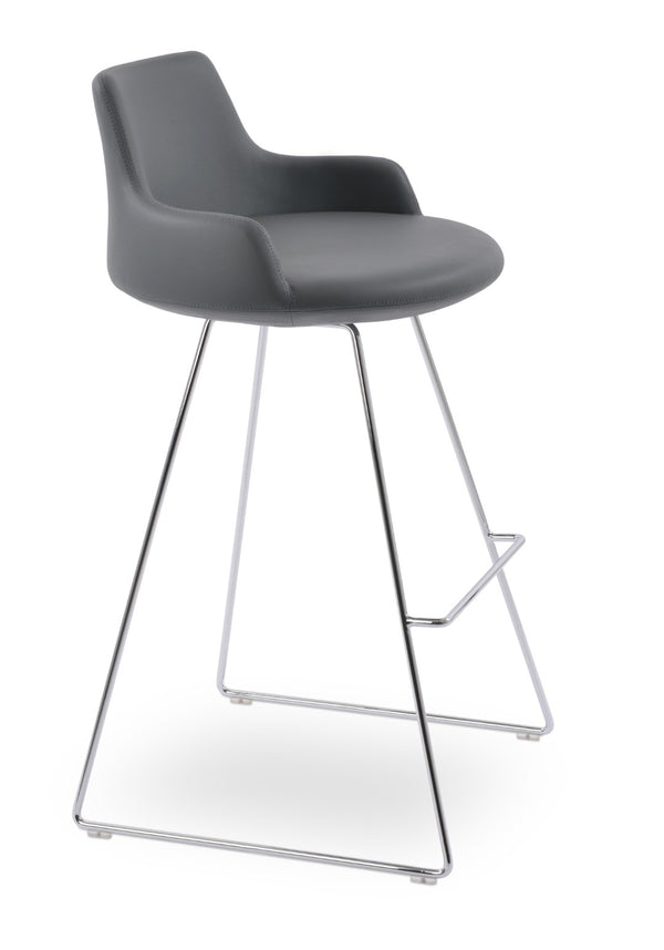 Soho Concept Dervish Wire Barstools & Counterstools - Stylish Ergonomic Design, Durable Leatherette, 2-year Warranty Grey  Soho-concept-dining-chair-07967