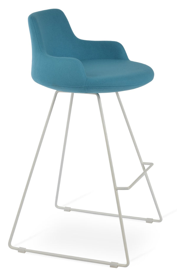 Soho Concept Dervish Wire Barstools & Counterstools – Stylish Camira Blazer Wool, 10-year Guarantee, Durable Design White,Turquoise  Soho-concept-dining-chair-07966
