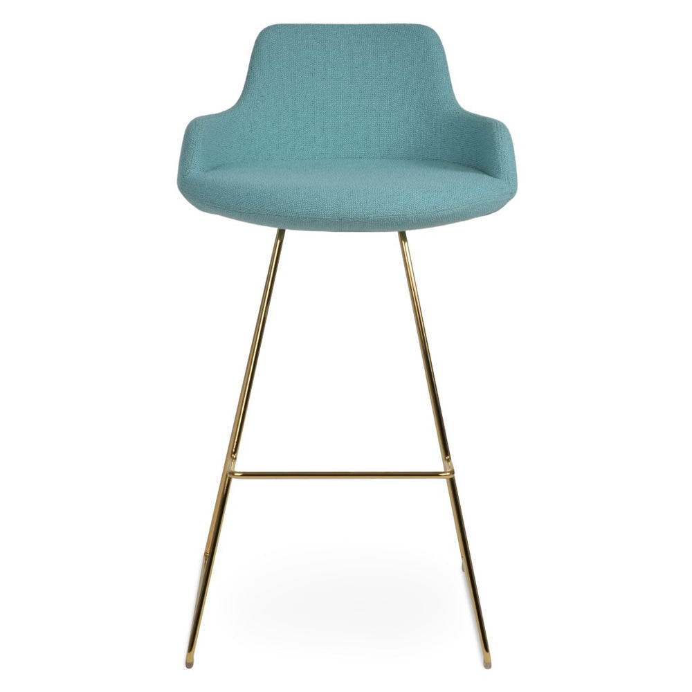 Soho Concept Dervish Wire Barstools & Counterstools - Premium Boucle Fabric & Leather, 10-year Guarantee, Stylish! Black,Green  Soho-concept-dining-chair-07974