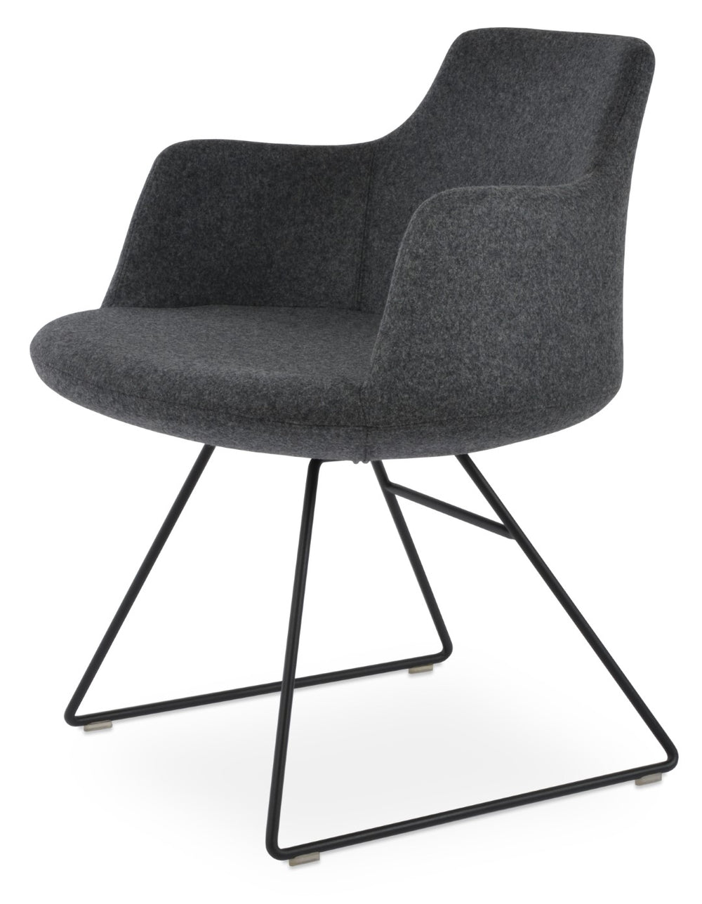 Soho Concept Dervish Wire Counter & Bar Stool In Camira Blazer Wool - Stylish Comfort With 10-year Guarantee! Black,Dark Grey  Soho-concept-dining-chair-02559