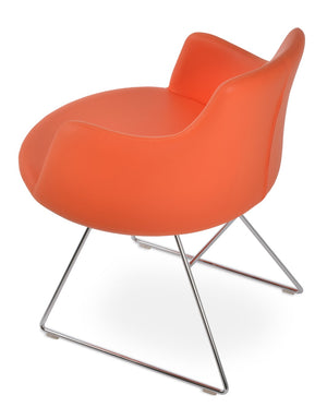 Soho Concept Dervish Wire Armchair Dining Chair – Stylish Ppm-fr Leatherette, Chrome Finish, 2-year Guarantee! Chrome,Orange  Soho-concept-dining-chair-02563