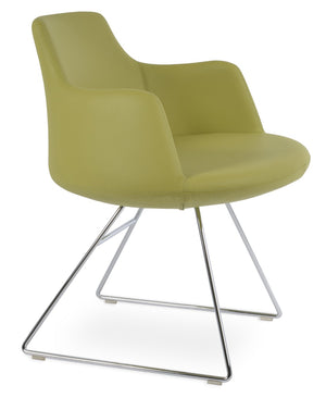 Soho Concept Dervish Wire Armchair Dining Chair – Stylish Ppm-fr Leatherette, Chrome Finish, 2-year Guarantee! Chrome,Green  Soho-concept-dining-chair-02562