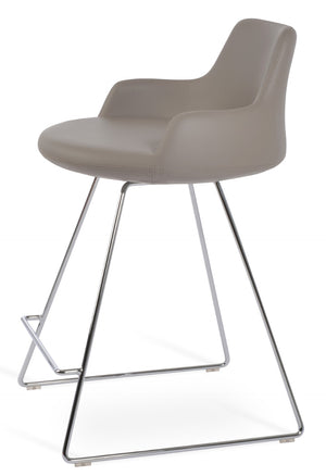 Soho Concept Dervish Wire Barstools & Counterstools - Stylish Ergonomic Design, Durable Leatherette, 2-year Warranty Bone  Soho-concept-dining-chair-07975