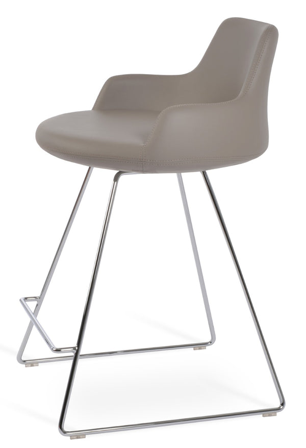 Soho Concept Dervish Wire Barstools & Counterstools - Stylish Ergonomic Design, Durable Leatherette, 2-year Warranty Bone  Soho-concept-dining-chair-07975