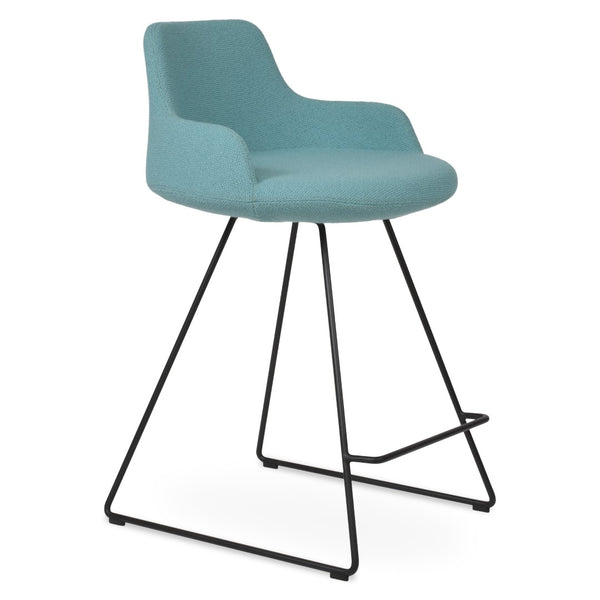 Soho Concept Dervish Wire Barstools & Counterstools - Premium Boucle Fabric & Leather, 10-year Guarantee, Stylish! Black,Green  Soho-concept-dining-chair-06705
