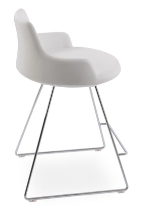 Soho Concept Dervish Wire Barstools & Counterstools - Stylish Ergonomic Design, Durable Leatherette, 2-year Warranty White  Soho-concept-dining-chair-07970