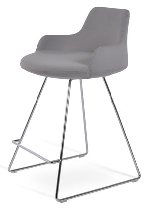 Soho Concept Dervish Sleek Wire Barstools & Counterstools - Premium Upholstery, 10-year Guarantee, Modern Design Light Grey  Soho-concept-dining-chair-07971