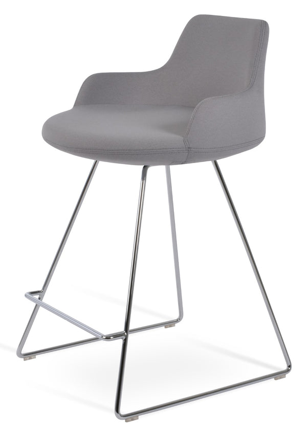 Soho Concept Dervish Sleek Wire Barstools & Counterstools - Premium Upholstery, 10-year Guarantee, Modern Design Light Grey  Soho-concept-dining-chair-07971