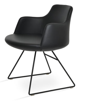 Soho Concept Dervish Wire Armchair Dining Chair – Stylish Ppm-fr Leatherette, Chrome Finish, 2-year Guarantee! Black  Soho-concept-dining-chair-02565
