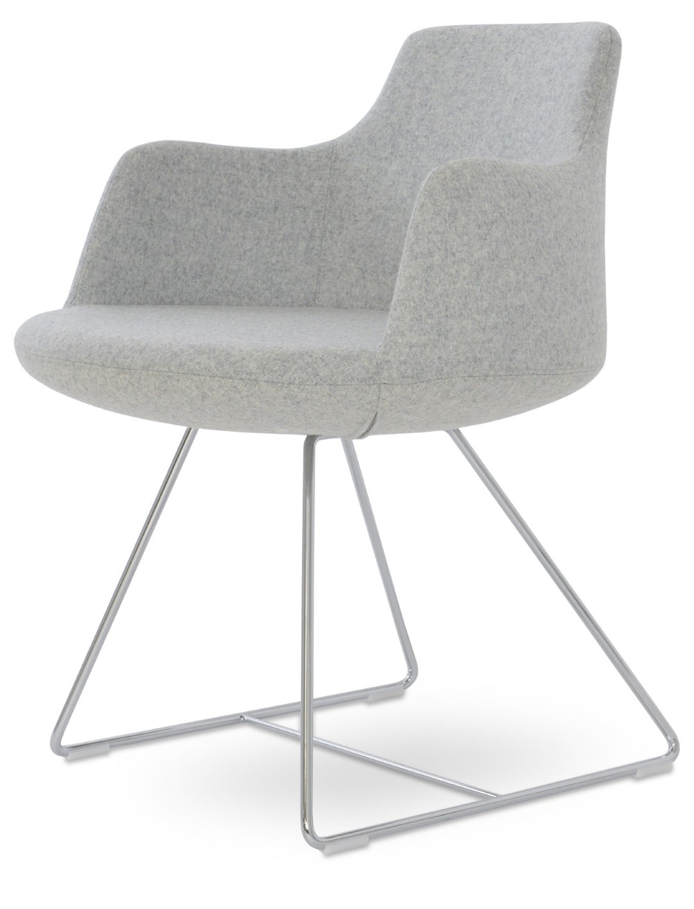 Soho Concept Dervish Wire Armchair In Camira Blazer Wool – Stylish Chrome Base, 10-year Guarantee, Durable Comfort Chrome,Silver  Soho-concept-dining-chair-02566