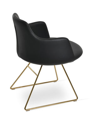 Soho Concept Dervish Wire Armchair Dining Chair – Stylish Ppm-fr Leatherette, Chrome Finish, 2-year Guarantee! Gold,Black  Soho-concept-dining-chair-02567