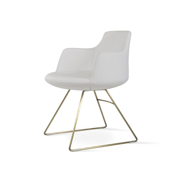 Soho Concept Dervish Wire Armchair Dining Chair – Stylish Ppm-fr Leatherette, Chrome Finish, 2-year Guarantee! Brass,White  Soho-concept-dining-chair-02557
