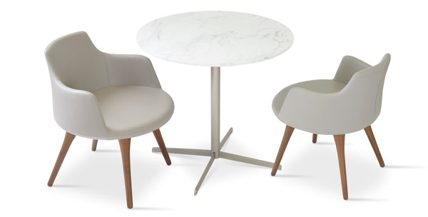 Soho Concept Dervish Wood Dining Armchair - Solid Beech, Soft Leatherette, 2-year Guarantee, Stylish Comfort Walnut  Soho-concept-dining-chair-02582