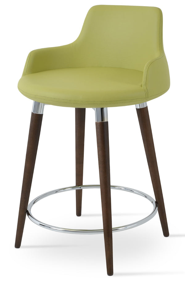Soho Concept Dervish Barstools & Counterstools - Elegant Walnut Finish, Durable Leatherette, 2-year Guarantee! Walnut,Green  Soho-concept-dining-chair-07983