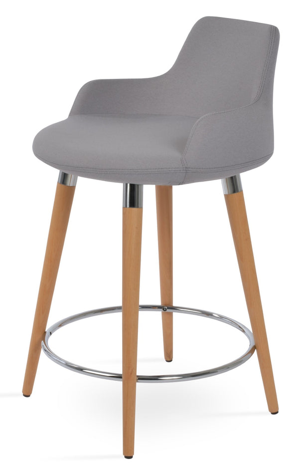 Soho Concept Dervish Wood Barstools & Counterstools - Premium Upholstered Designs With 10-year Guarantee, 350 Lbs Capacity Natural,Light Grey  Soho-concept-dining-chair-07980
