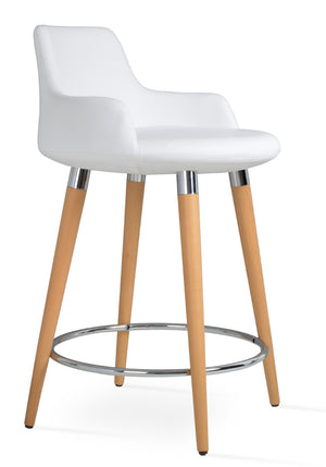 Soho Concept Dervish Barstools & Counterstools - Elegant Walnut Finish, Durable Leatherette, 2-year Guarantee! Natural,White  Soho-concept-dining-chair-07981