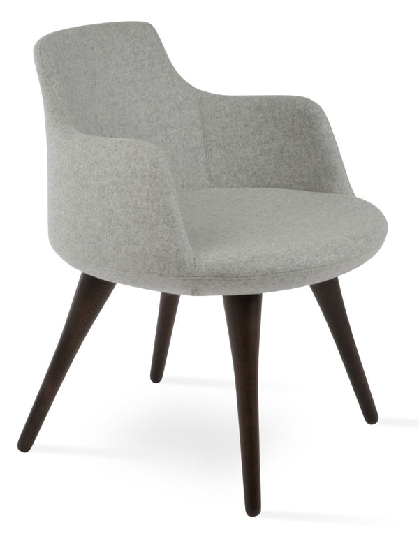 Soho Concept Dervish Wood Dining Armchair In Camira Blazer Wool - Durable, Stylish, 10-year Guarantee, 350 Lb Capacity Walnut,Silver  Soho-concept-dining-chair-02575