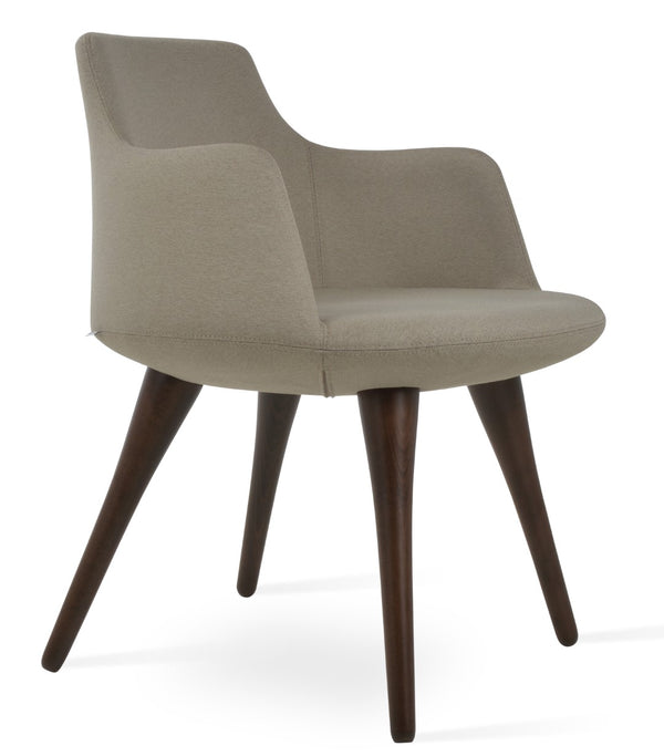 Soho Concept Dervish Wood Dining Armchair - Elegant Comfort With Premium Camira Fabrics & 10-year Guarantee, Walnut Walnut,Beige  Soho-concept-dining-chair-02577