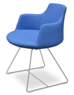 Soho Concept Dervish Wire Counter & Bar Stool In Camira Blazer Wool - Stylish Comfort With 10-year Guarantee!   Soho-concept-dining-chair-02555