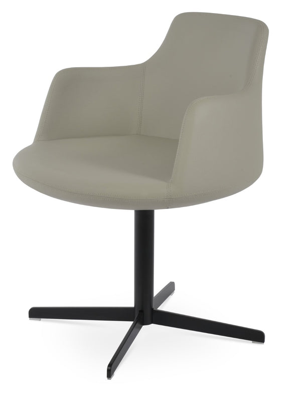 Soho Concept Dervish 4 Star Swivel Armchair - Elegant Leatherette Dining Chair With 2-year Guarantee, Versatile Style Light Grey  Soho-concept-dining-chair-02267