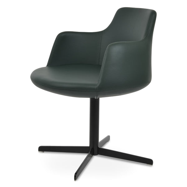 Soho Concept Dervish 4 Star Swivel Armchair - Elegant Leatherette Dining Chair With 2-year Guarantee, Versatile Style Black,Green  Soho-concept-dining-chair-02248
