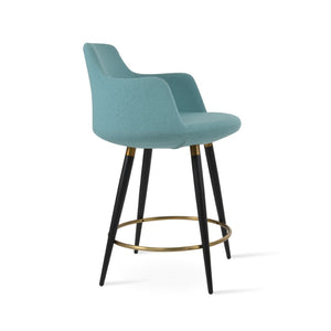 Soho Concept Dervish Ana Barstools & Counterstools - Elegant Camira Yoredale Fabric, 10-year Guarantee, Durable Design Black,Brass,Green  Soho-concept-dining-chair-11558