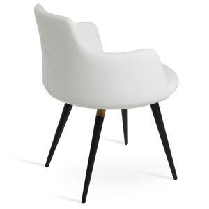 Soho Concept Dervish Ana Armchair Dining Chair - Stylish Leatherette Seat, Metal Legs, 2-year Guarantee & Durable Design Black,Gold,White  Soho-concept-dining-chair-02278