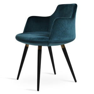 Soho Concept Dervish Ana Armchair - Stylish Dining Chair With Premium Fabrics, Metal Legs & 10-year Guarantee! Black,Gold,Green  Soho-concept-dining-chair-02281