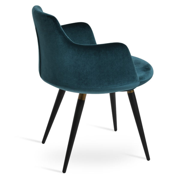Soho Concept Dervish Ana Armchair - Stylish Dining Chair With Premium Fabrics, Metal Legs & 10-year Guarantee! Black,Gold,Green  Soho-concept-dining-chair-02281