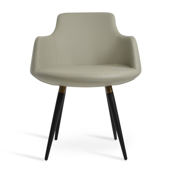 Soho Concept Dervish Ana Armchair Dining Chair - Stylish Leatherette Seat, Metal Legs, 2-year Guarantee & Durable Design Black,Gold,Light Grey  Soho-concept-dining-chair-02279