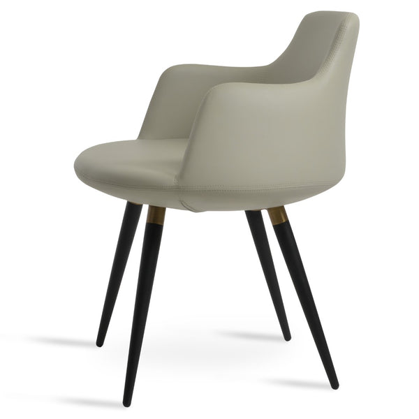 Soho Concept Dervish Ana Armchair Dining Chair - Stylish Leatherette Seat, Metal Legs, 2-year Guarantee & Durable Design Black,Gold,Light Grey  Soho-concept-dining-chair-02279