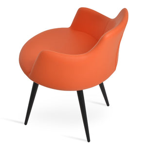 Soho Concept Dervish Ana Armchair Dining Chair - Stylish Leatherette Seat, Metal Legs, 2-year Guarantee & Durable Design Black,Gold,Orange  Soho-concept-dining-chair-02280