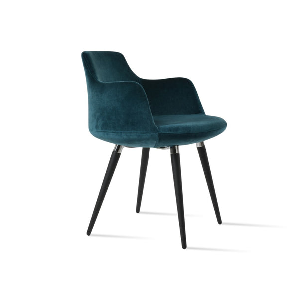 Soho Concept Dervish Ana Armchair - Stylish Dining Chair With Premium Fabrics, Metal Legs & 10-year Guarantee! Black,Chrome,Green  Soho-concept-dining-chair-02275