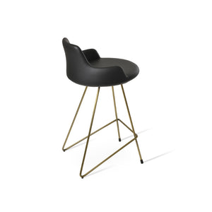 Soho Concept Dervish Galata Barstools & Counterstools - Stylish Leatherette, Steel Legs, 2-year Warranty, 350 Lbs Capacity Bronze,Black Steel Tubular Legs Soho-concept-dining-chair-11561