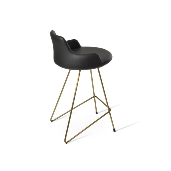 Soho Concept Dervish Galata Barstools & Counterstools - Stylish Leatherette, Steel Legs, 2-year Warranty, 350 Lbs Capacity Bronze,Black Steel Tubular Legs Soho-concept-dining-chair-11561