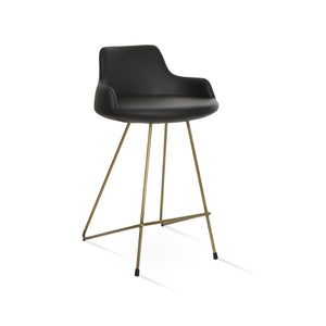 Soho Concept Dervish Galata Barstools & Counterstools - Stylish Leatherette, Steel Legs, 2-year Warranty, 350 Lbs Capacity Bronze,Black Steel Tubular Legs Soho-concept-dining-chair-07787