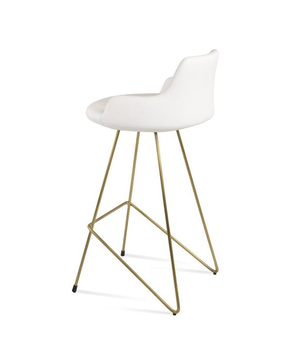 Soho Concept Dervish Cat-wire Barstools & Counterstools With 2-year Guarantee - Stylish Leatherette & Brass Finish Brass,White  Soho-concept-dining-chair-11559
