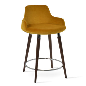 Soho Concept Dervish Wood Barstools & Counterstools - Premium Upholstered Designs With 10-year Guarantee, 350 Lbs Capacity Walnut,Chrome  Soho-concept-dining-chair-11563