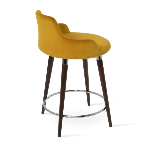 Soho Concept Dervish Wood Barstools & Counterstools - Premium Upholstered Designs With 10-year Guarantee, 350 Lbs Capacity Walnut,Chrome  Soho-concept-dining-chair-07788
